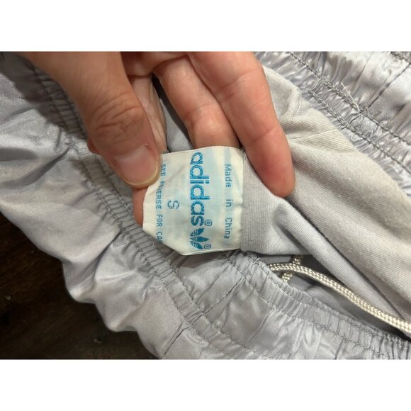 Vintage Adidas Tracksuit Silver Sz Small Zip Front Jacket Pull On Joggers Sporty - Picture 13 of 16